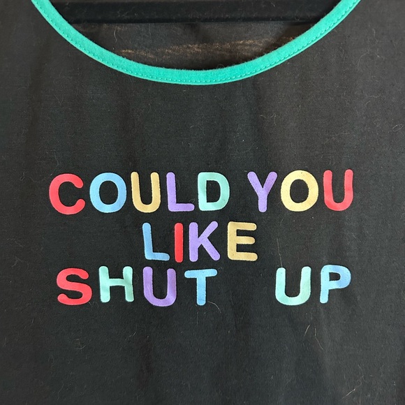 Black Crop Top with Multicolor Lettering - Picture 3 of 3